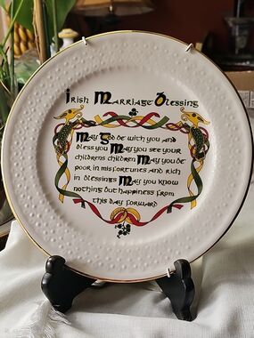 Irish Marriage Blessing Decorative Fine China Plate With Hanger For Display